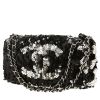 Borsa Chanel  Baguette in paillettes nere e argentate e pelle nera - 00pp thumbnail