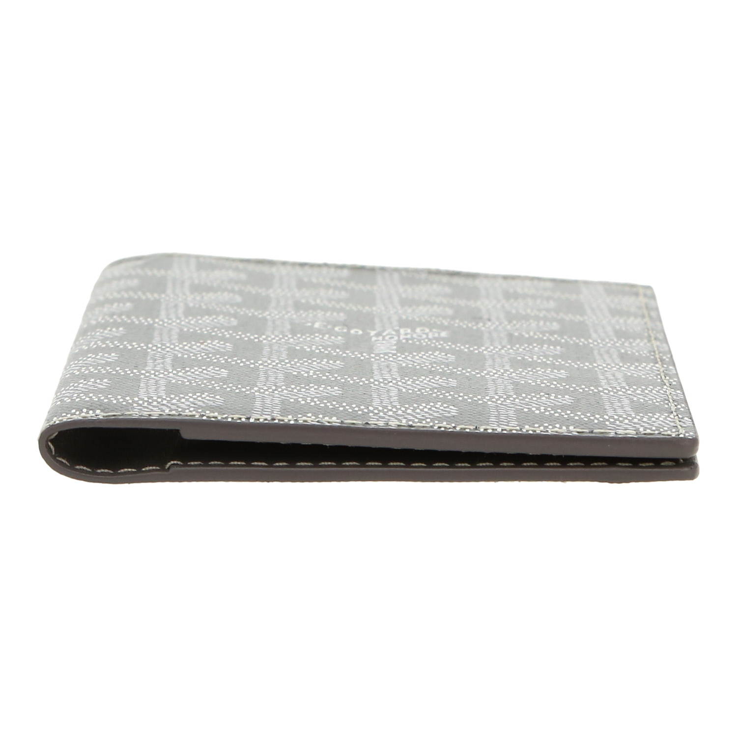 Porta pasaporte Goyard   en tela Goyardine gris - Detail D1