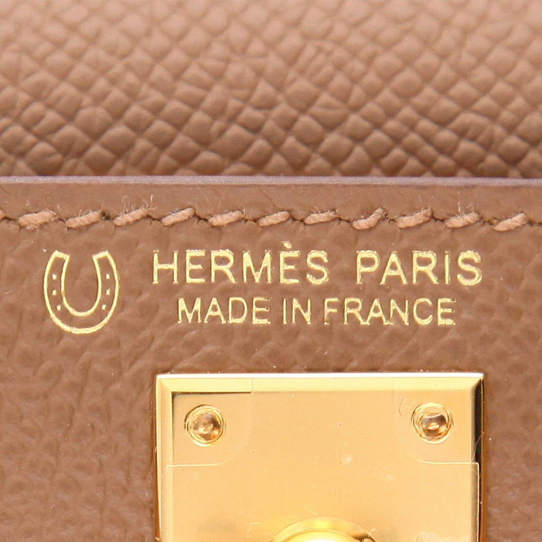 Bolso de mano Hermès  Kelly 20 cm en cuero epsom bicolor Alezan y Biscuit - Detail D2