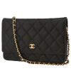 Chanel  Wallet on Chain shoulder bag  in black quilted grained leather - 00pp thumbnail