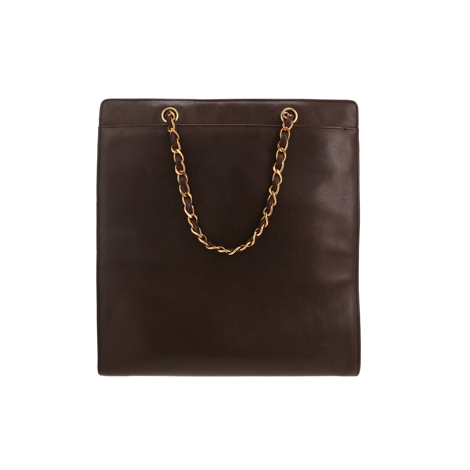 Chanel   handbag  in brown leather - Detail D4