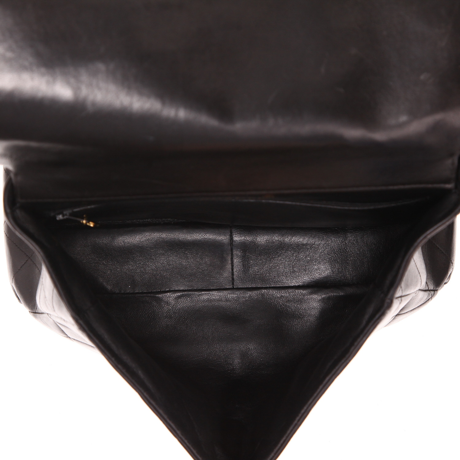 Sac à main Chanel Timeless Double Flap en cuir matelassé noir - Detail D3