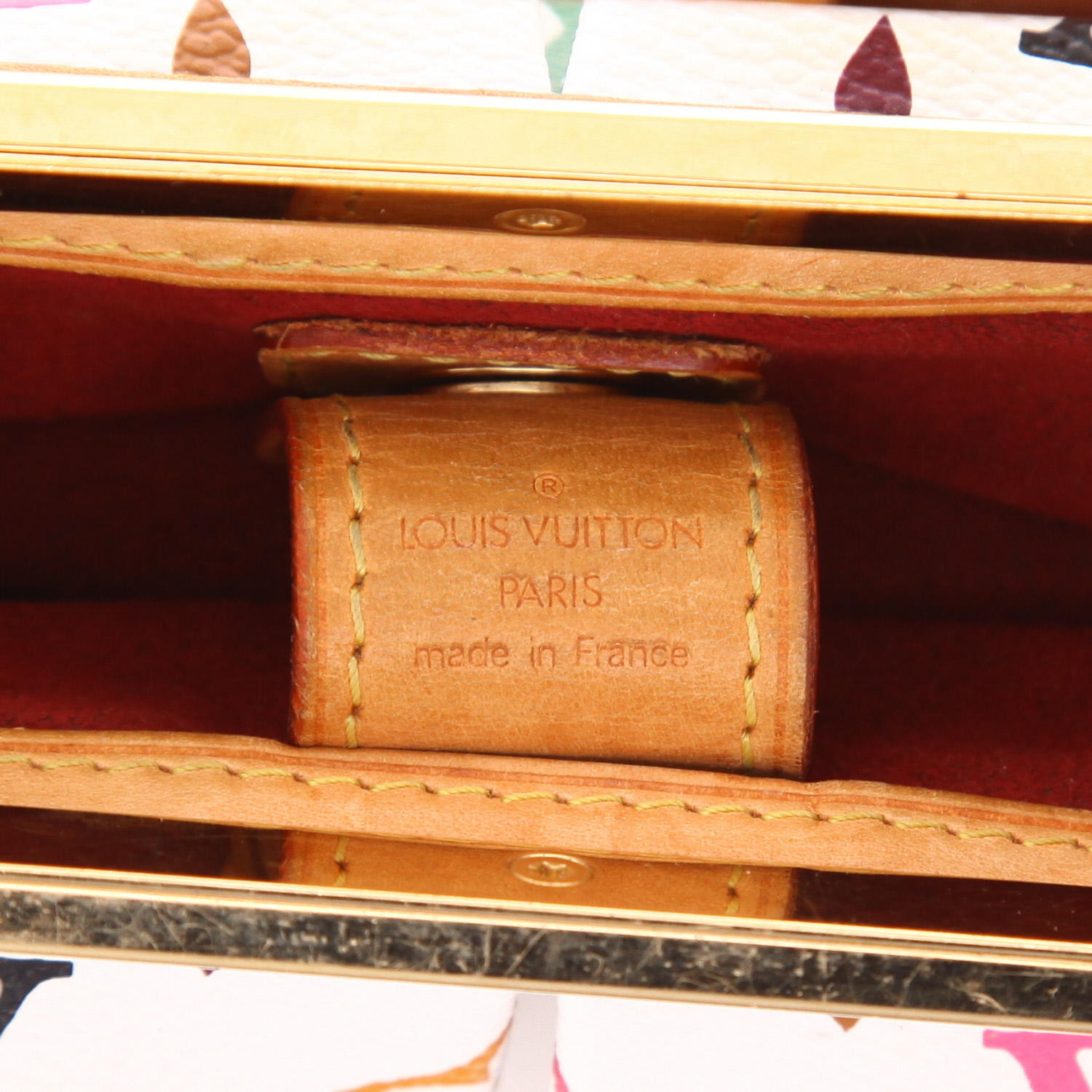 Sac à main Louis Vuitton X Murakami Judy en toile monogram multicolore et cuir naturel - Detail D2