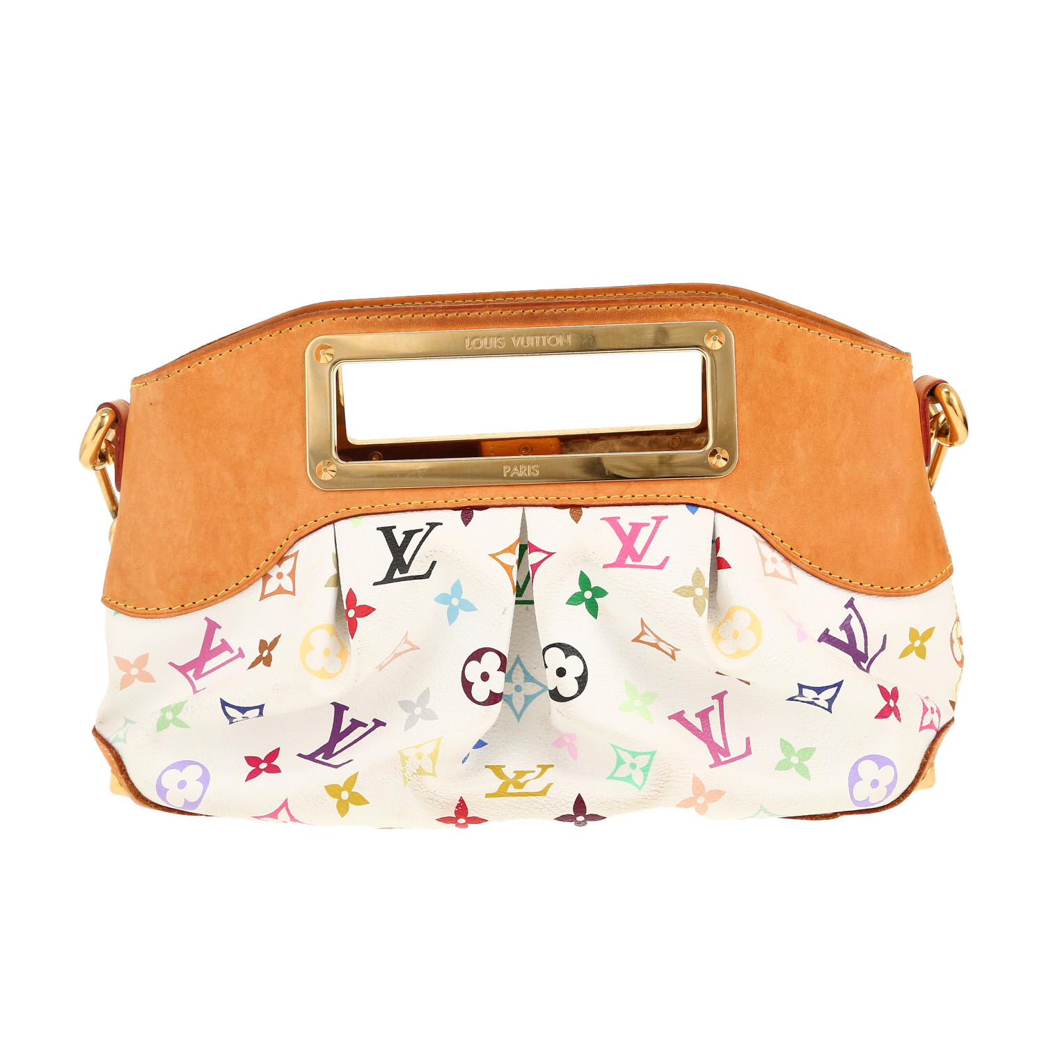 Borsa Louis Vuitton  Judy in tela monogram multicolore e pelle naturale - Detail D4