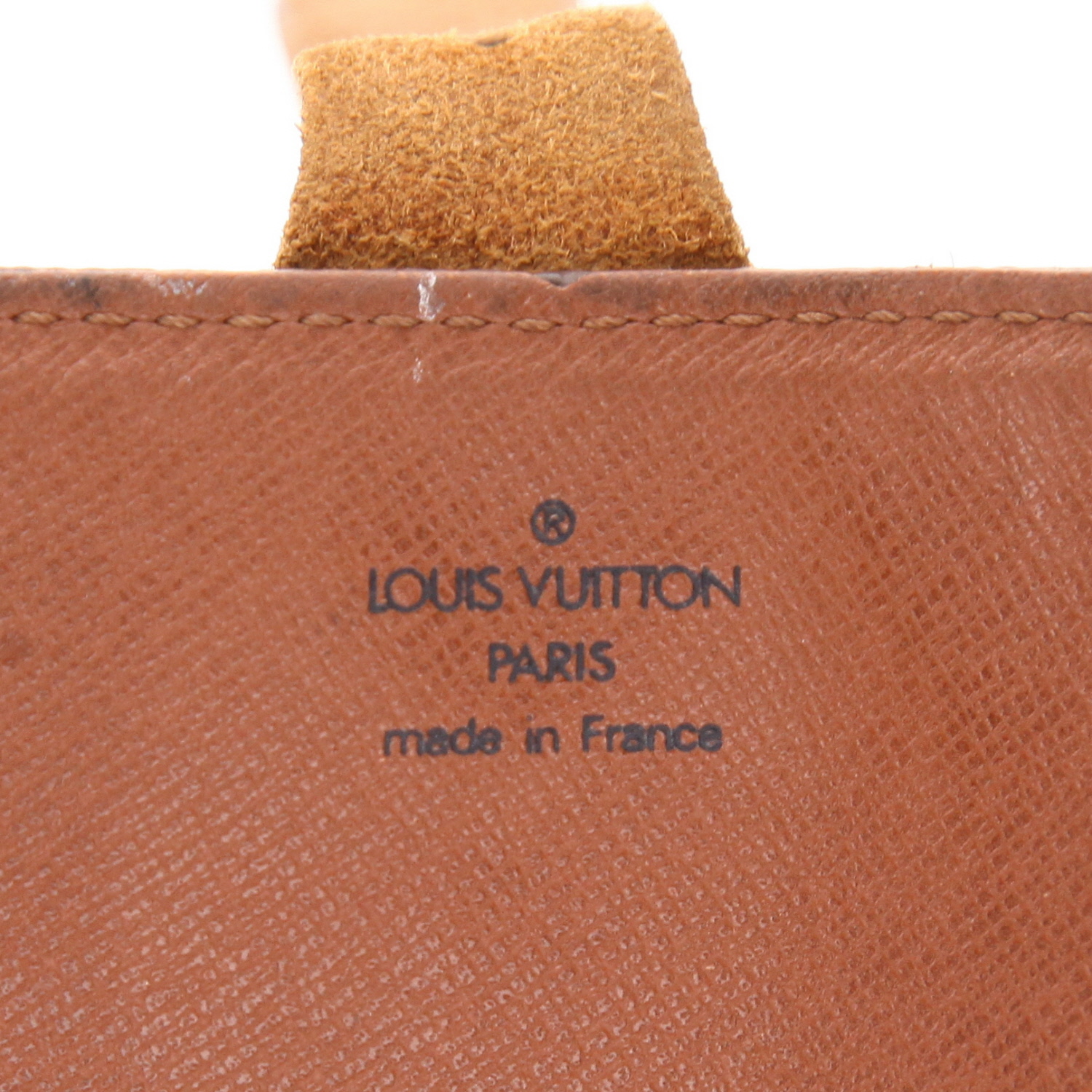 Borsa a tracolla Louis Vuitton  Cartouchiére in tela monogram marrone e pelle naturale - Detail D2