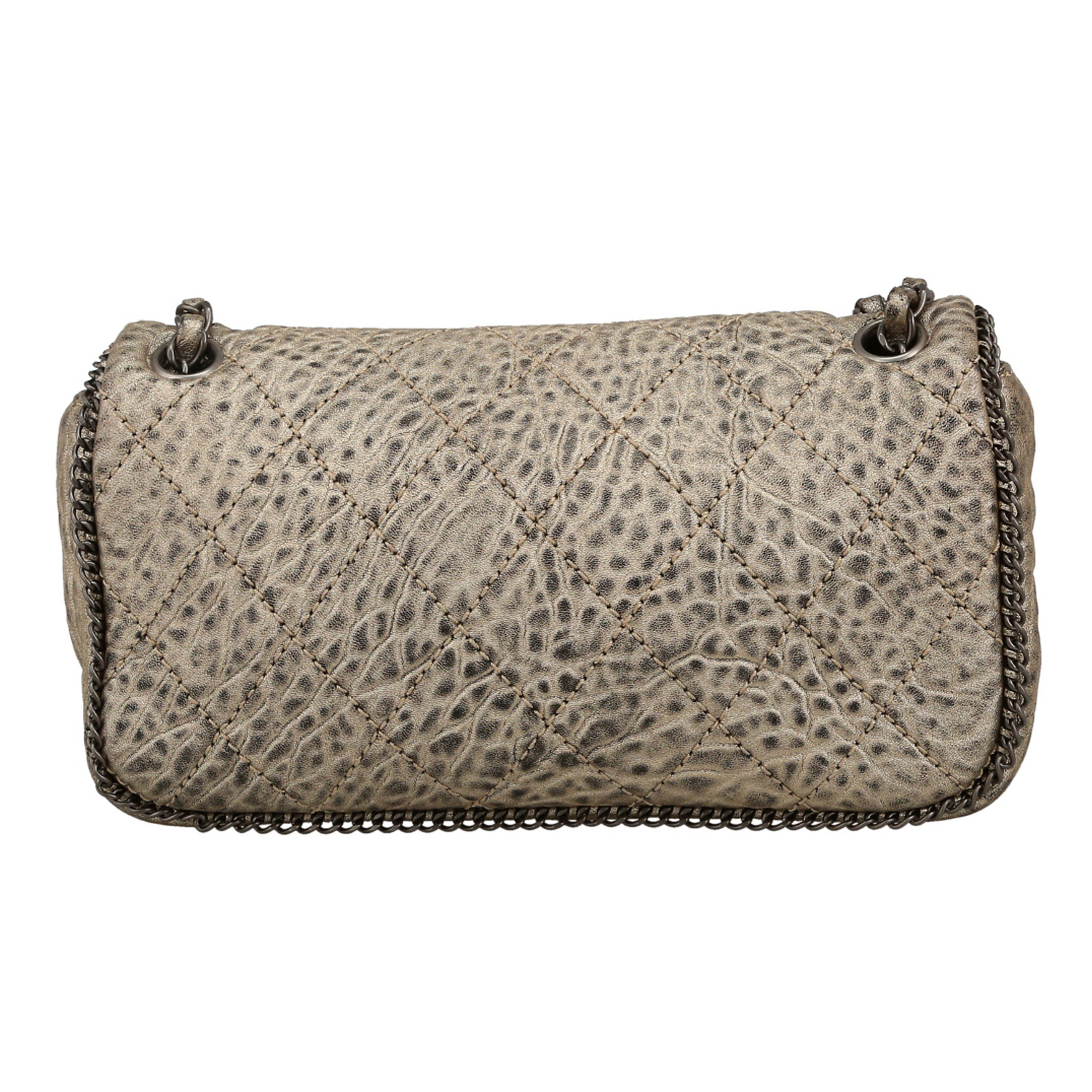 Bolso de mano Chanel en cuero gris - Detail D4