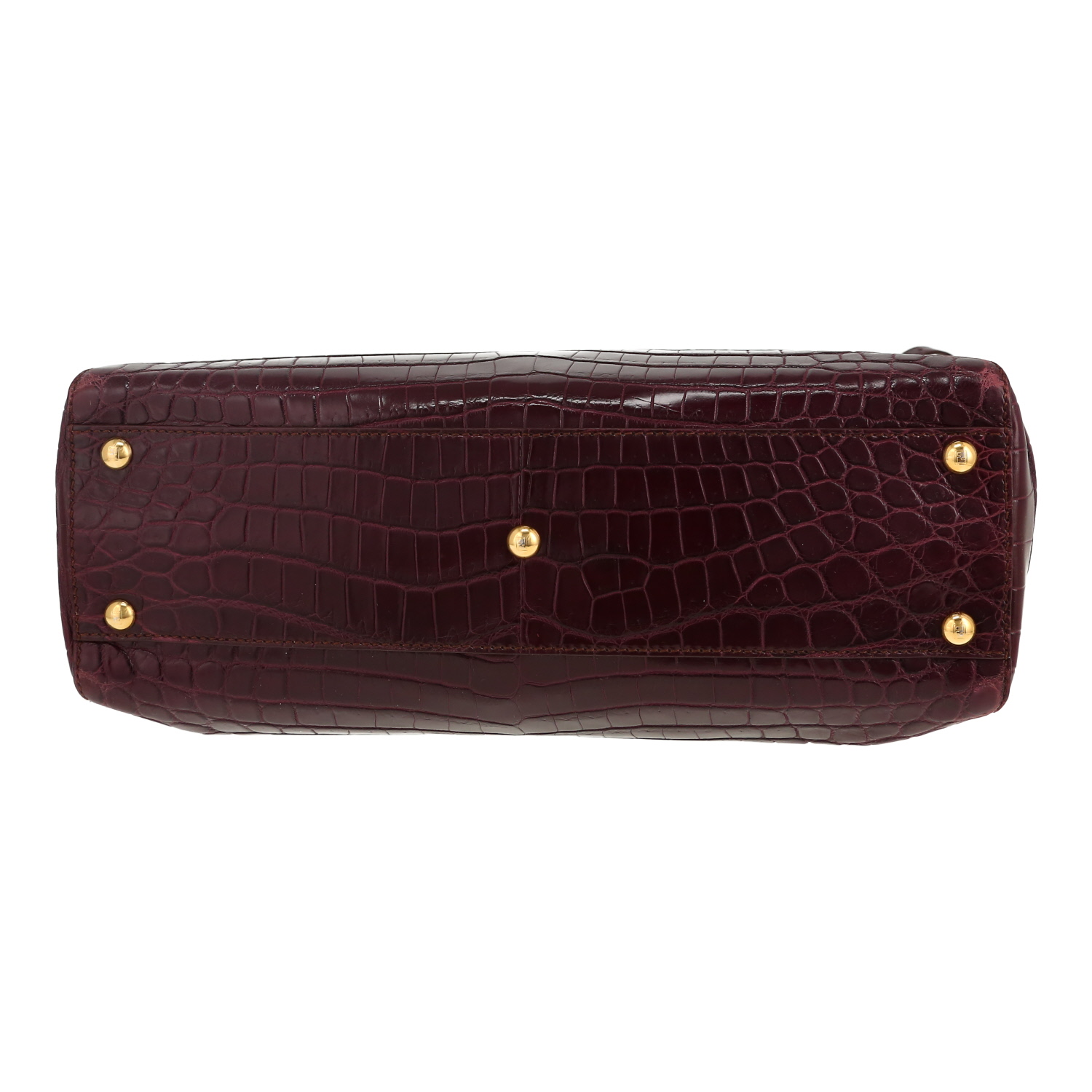 Borsa Fendi  Peekaboo in coccodrillo bordeaux - Detail D1