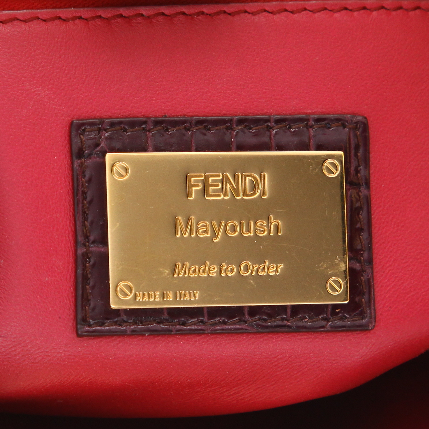 Borsa Fendi  Peekaboo in coccodrillo bordeaux - Detail D2