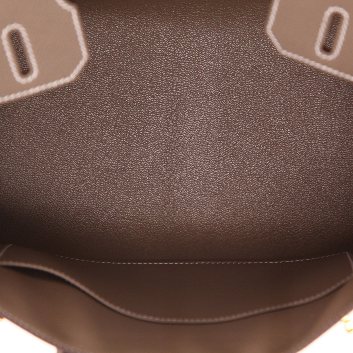 Bolso de mano Hermès  Birkin 30 cm en cuero epsom marrón etoupe - Detail D3