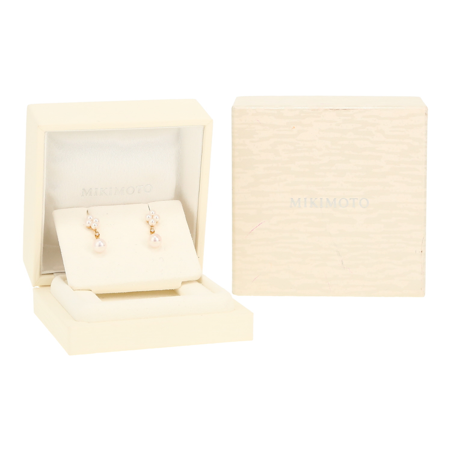 Orecchini Mikimoto  in oro giallo, perle coltivate Akoya e diamanti - Detail D2