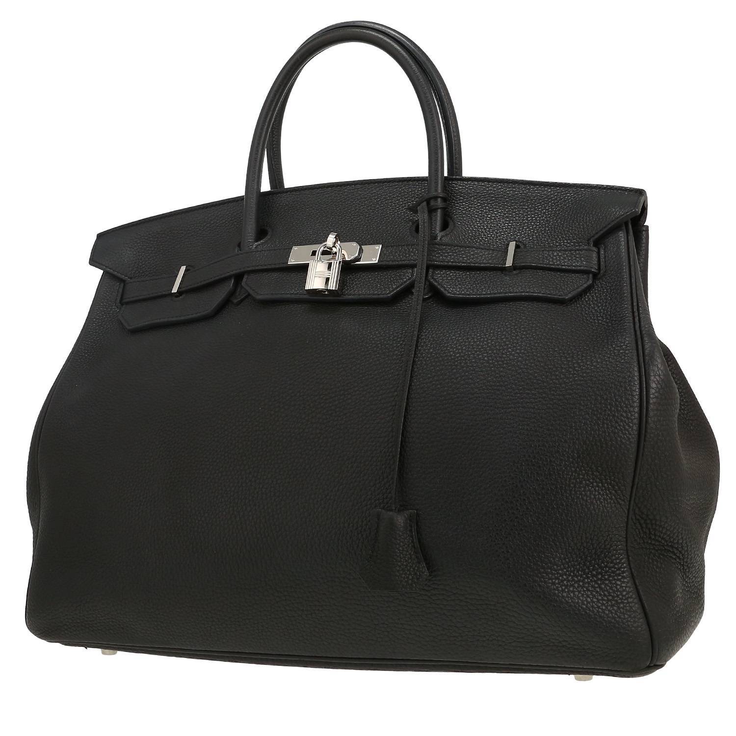 Sac à main Hermès  Birkin 40 cm en cuir togo noir