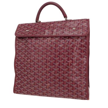 Bolso de mano Goyard  Saint Leger en tela Goyardine color burdeos y cuero color burdeos