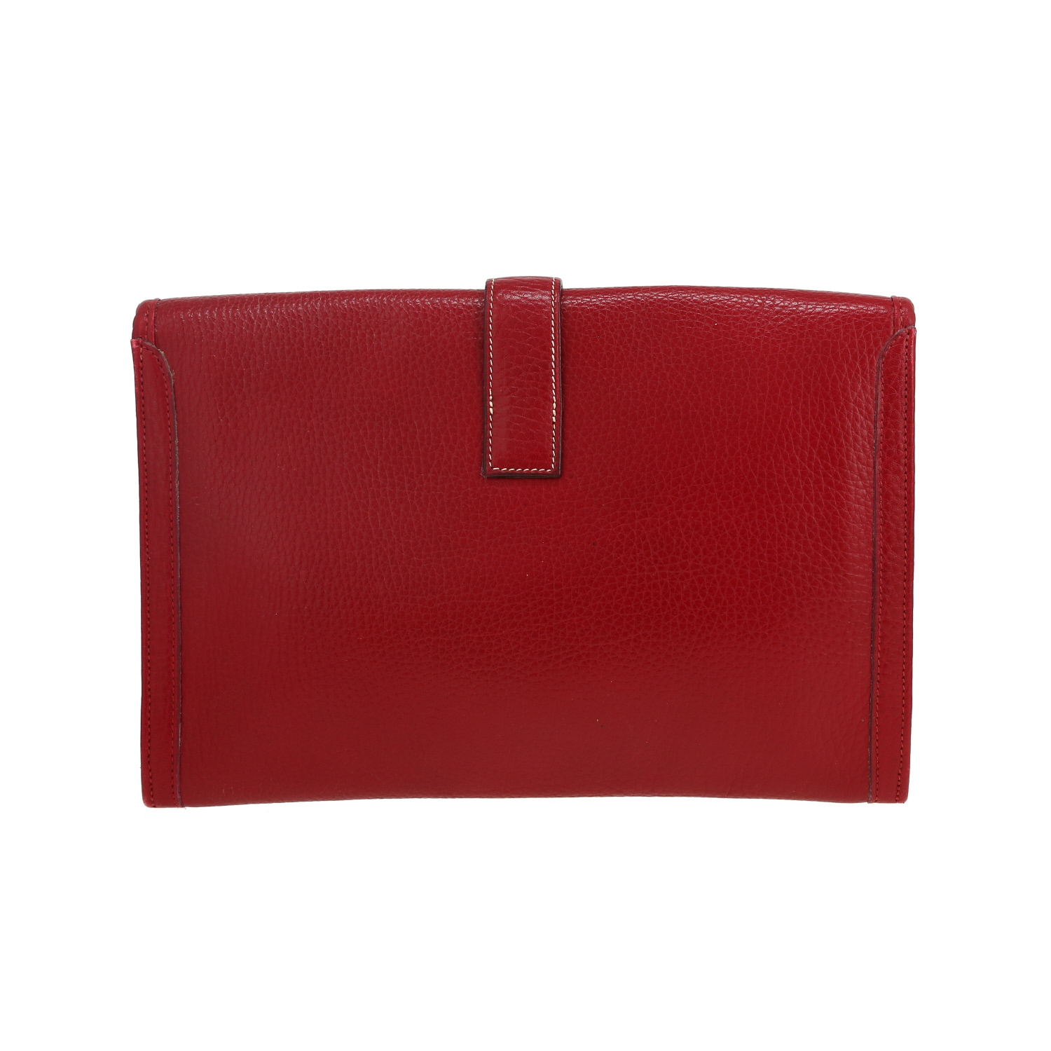 Pochette Hermès  Jige en cuir Ardenne bordeaux - Detail D7