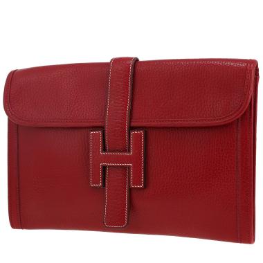 Pochette Hermès  Jige in pelle Ardenne bordeaux