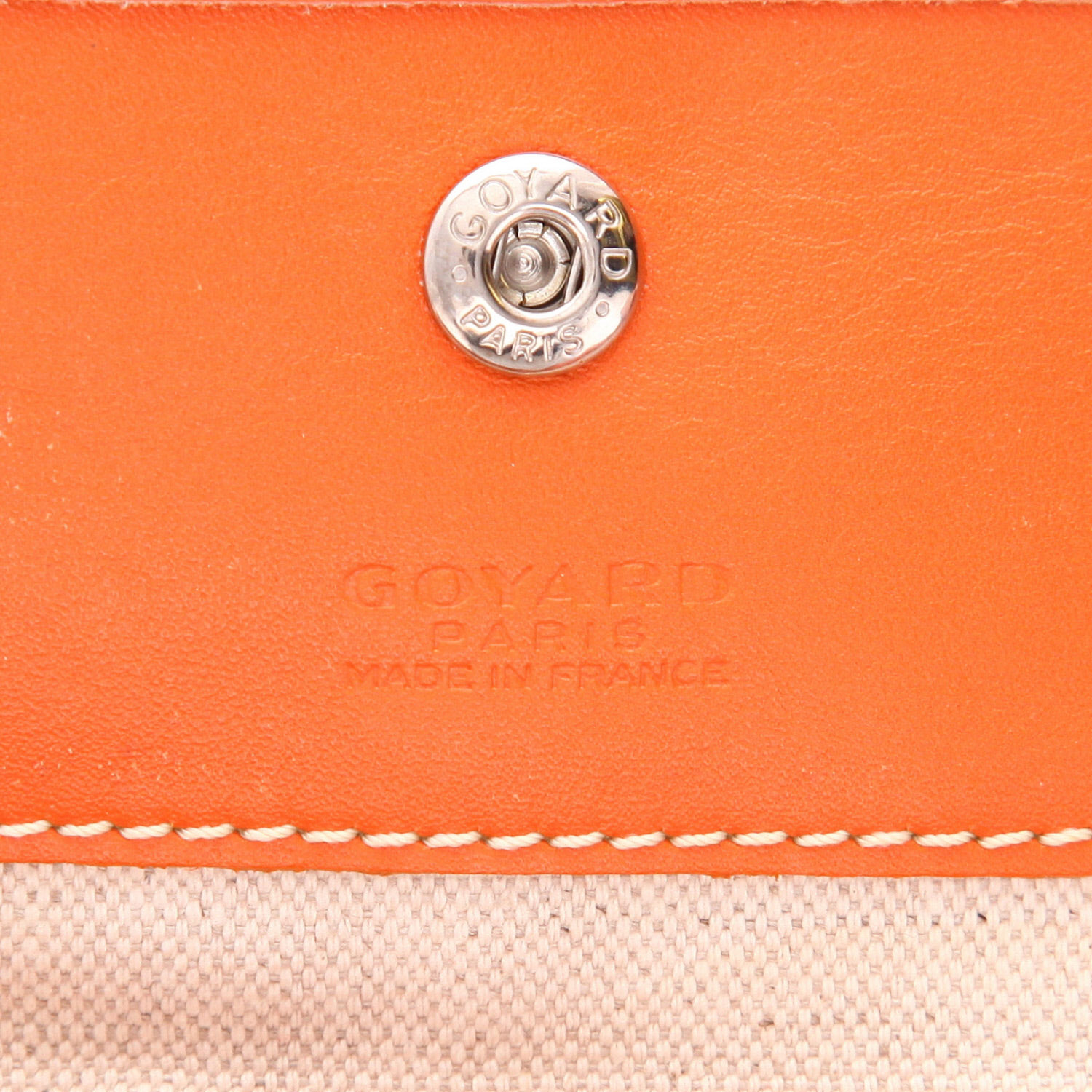 Goyard  Saint-Louis shopping bag  in orange Goyard canvas  and orange leather - Detail D2