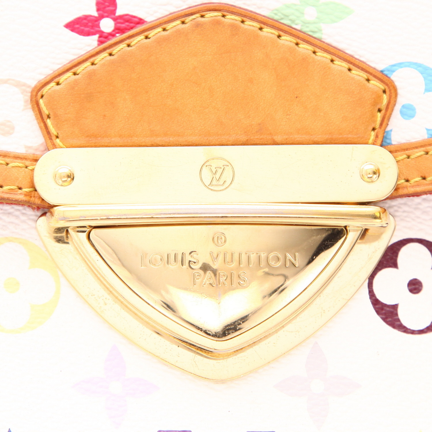 Louis Vuitton X Murakami  Beverly handbag  in multicolor monogram canvas  and natural leather - Detail D3