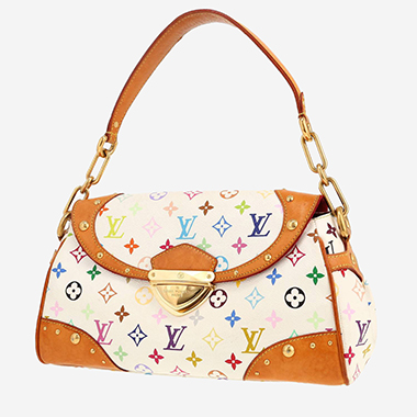 Sac à main Louis Vuitton X Murakami  Beverly en toile monogram multicolore et cuir naturel
