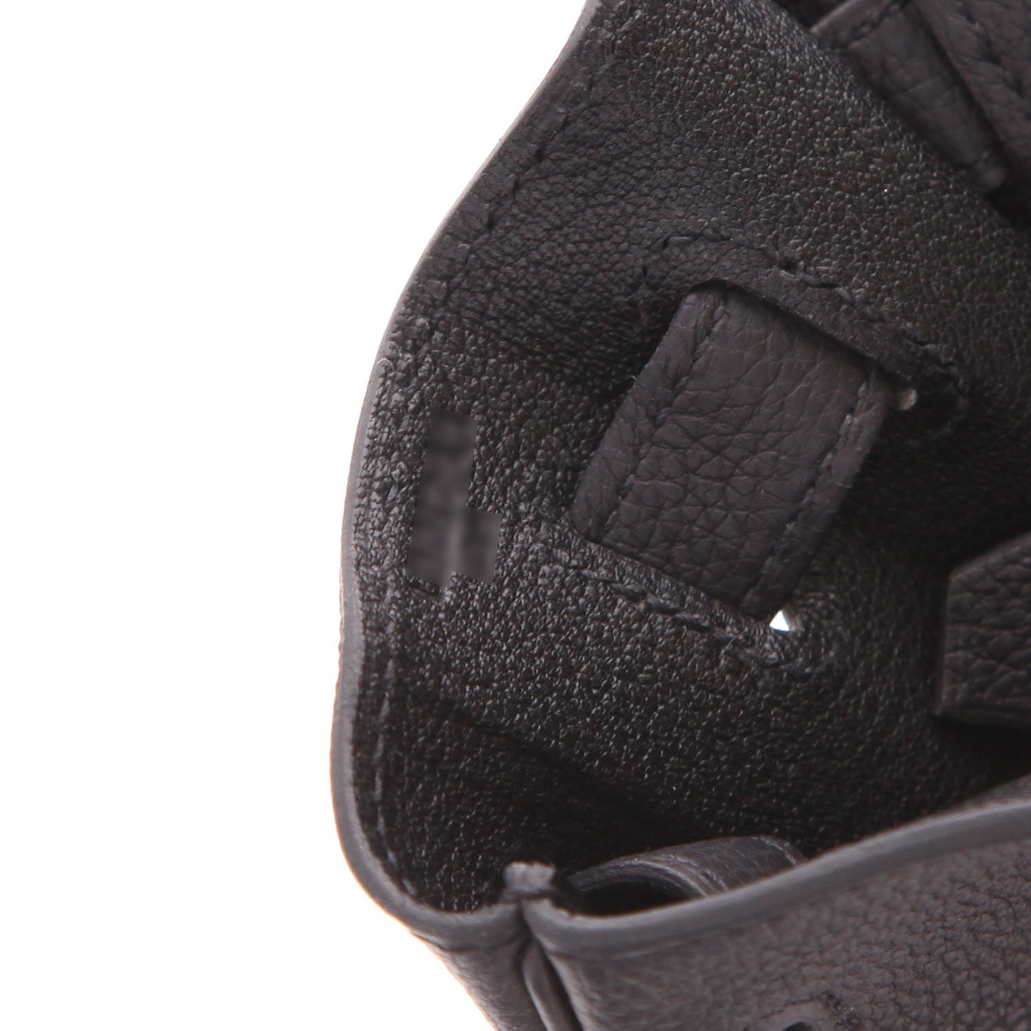 Bolso de mano Hermès  Kelly 32 cm en cuero togo negro - Detail D4