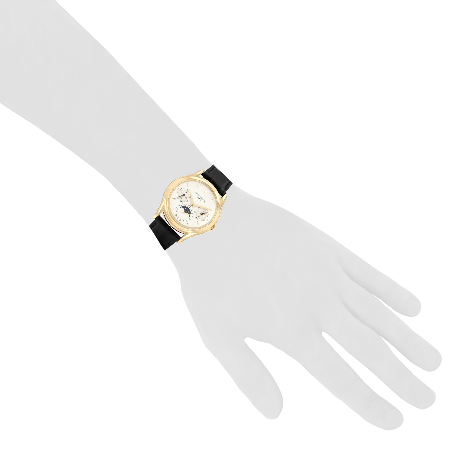 Montre Patek Philippe Perpetual Calendar en or jaune Ref: Patek Philippe - 3940  Vers 1987 - Detail D1