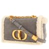 Dior  Caro small model  shoulder bag  in grey and white turned-up skin - 00pp thumbnail