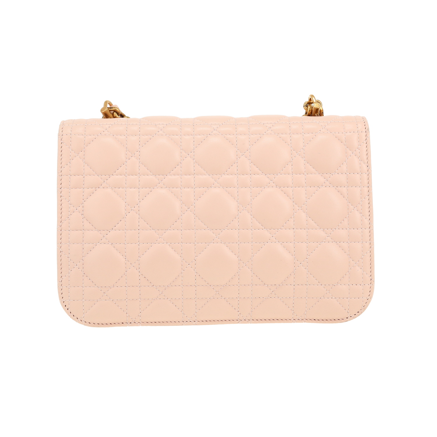 Bolso bandolera Dior  Dioraddict en cuero cannage rosa - Detail D4