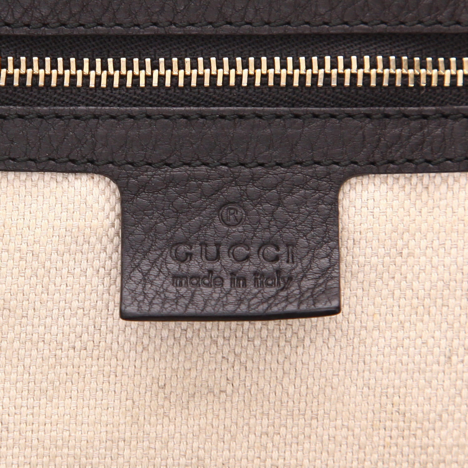 Shopping bag Gucci  Soho in pelle martellata nera - Detail D2