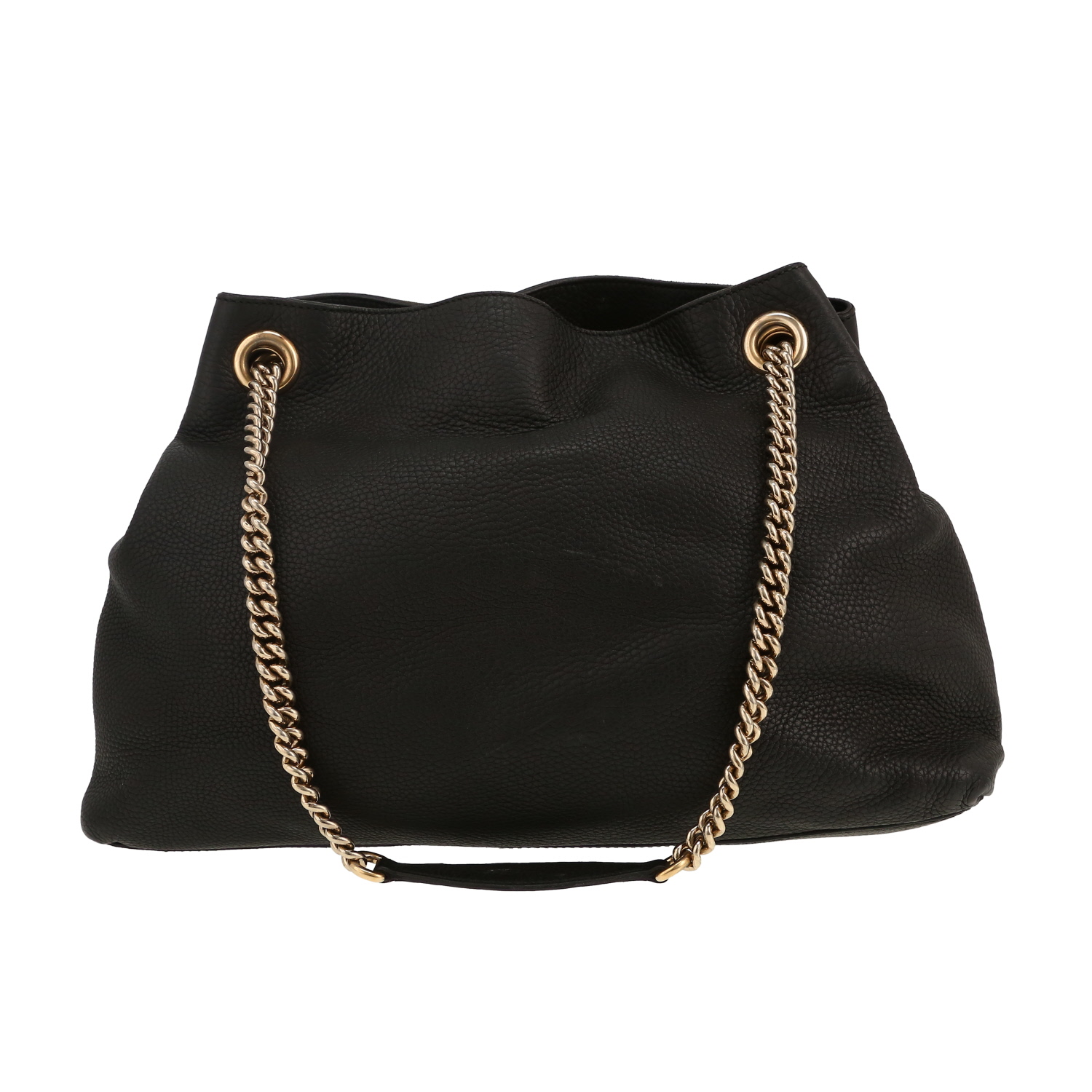 Gucci  Soho shopping bag  in black grained leather - Detail D4