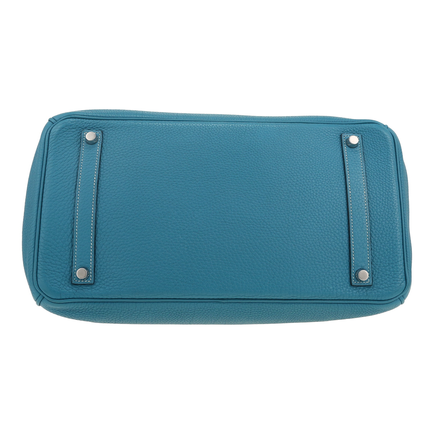Sac à main Hermès  Birkin 35 cm en cuir togo bleu-jean - Detail D1