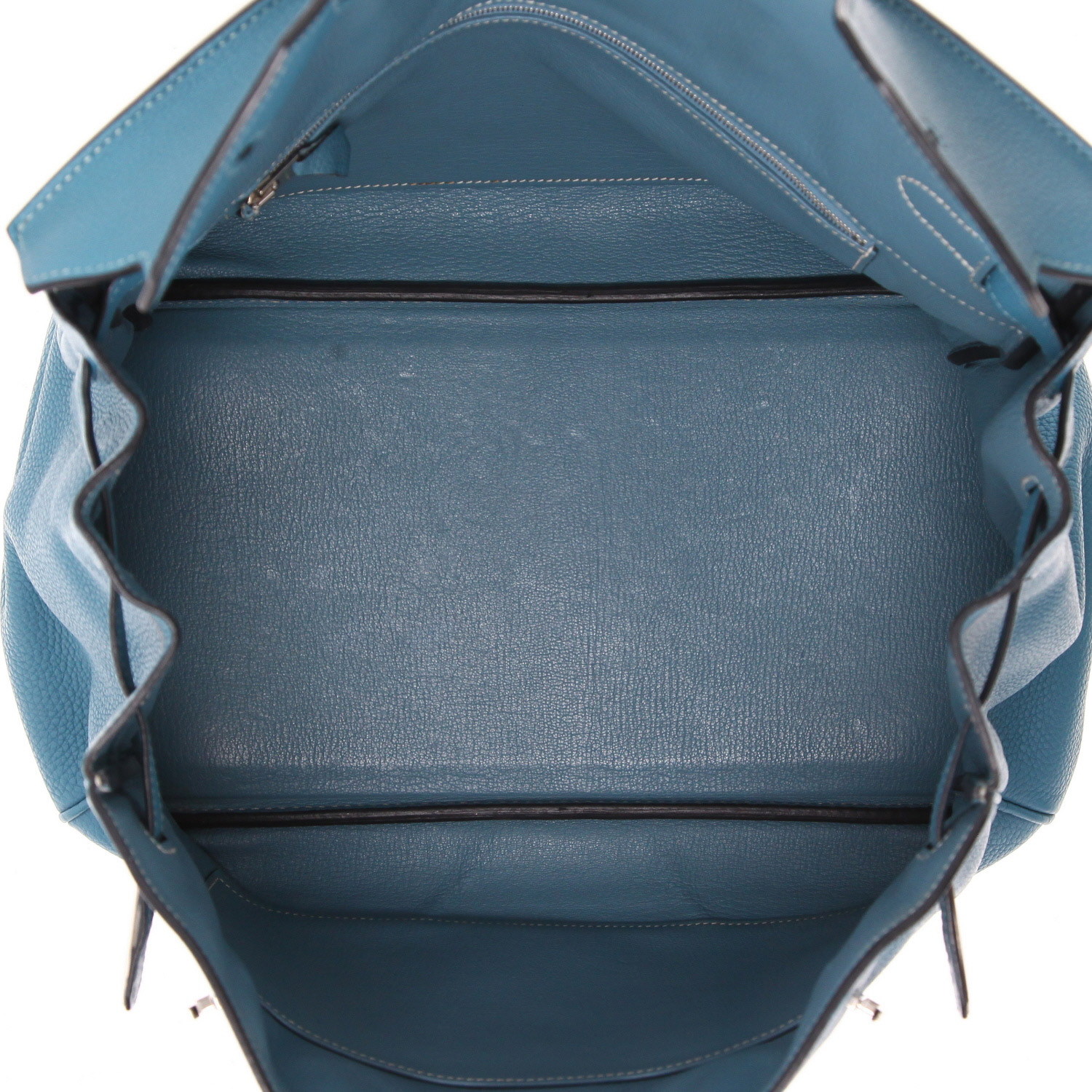 Sac à main Hermès  Birkin 35 cm en cuir togo bleu-jean - Detail D3