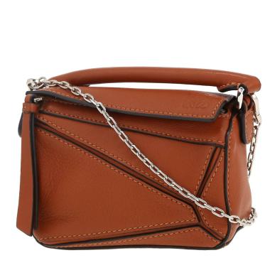 Sac bandoulière Loewe  Puzzle  super mini  en cuir marron