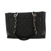 Chanel  Shopping GST handbag  in black quilted grained leather - Detail D5 thumbnail