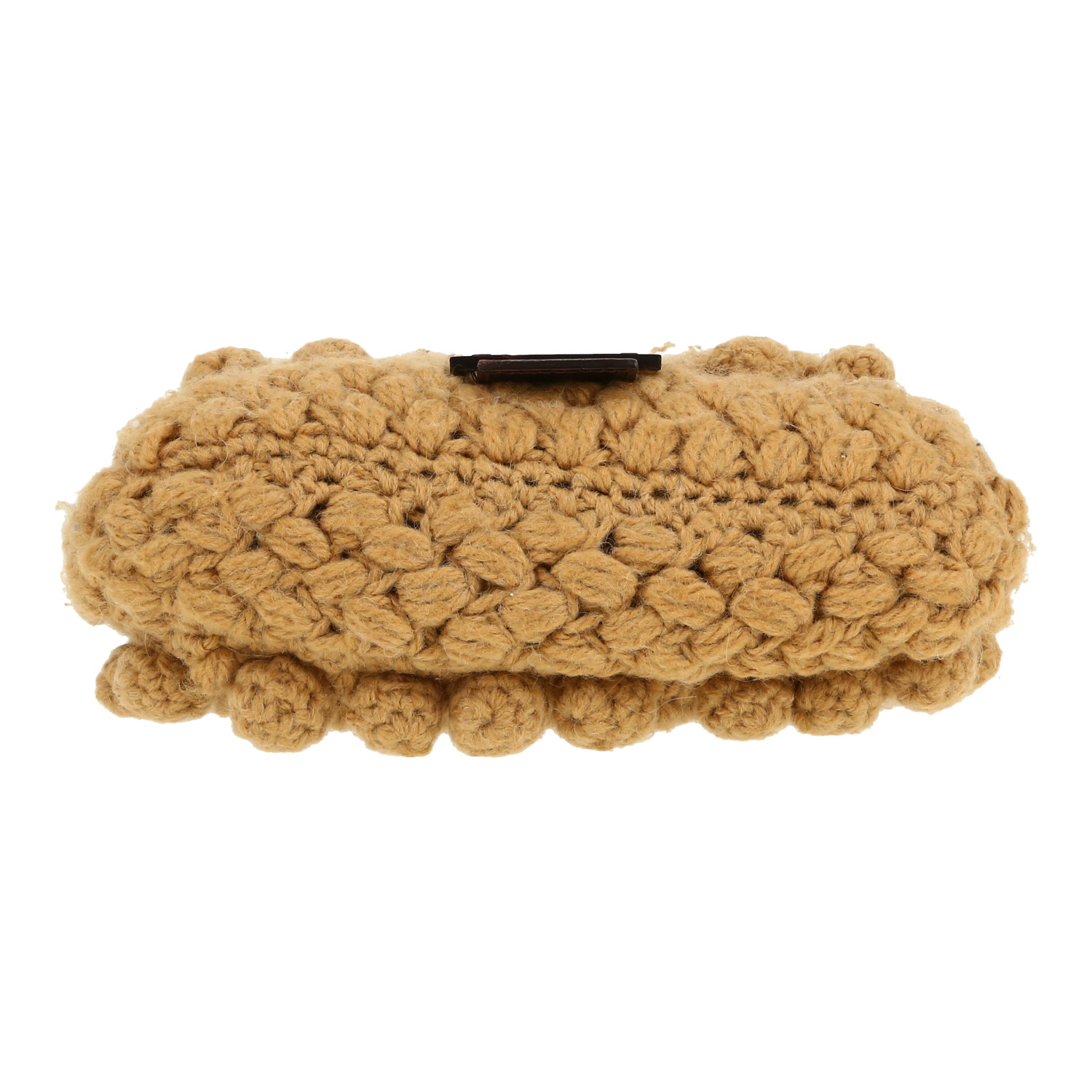 Fendi  Baguette handbag in beige wool  and brown leather - Detail D1