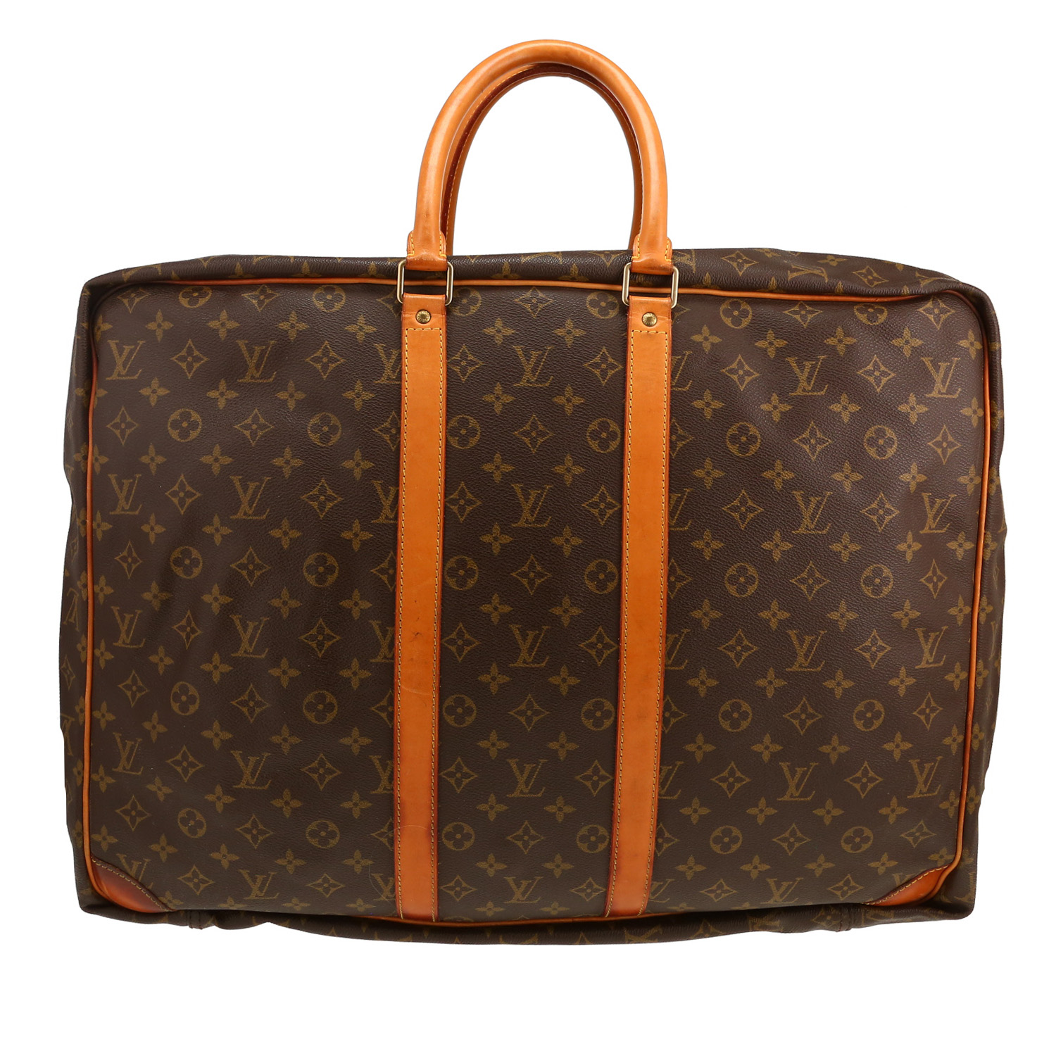 Louis Vuitton Sirius 50 soft suitcase in brown monogram canvas and natural leather - Detail D5