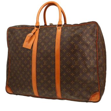 Valise souple Louis Vuitton  Sirius 50 en toile monogram marron et cuir naturel