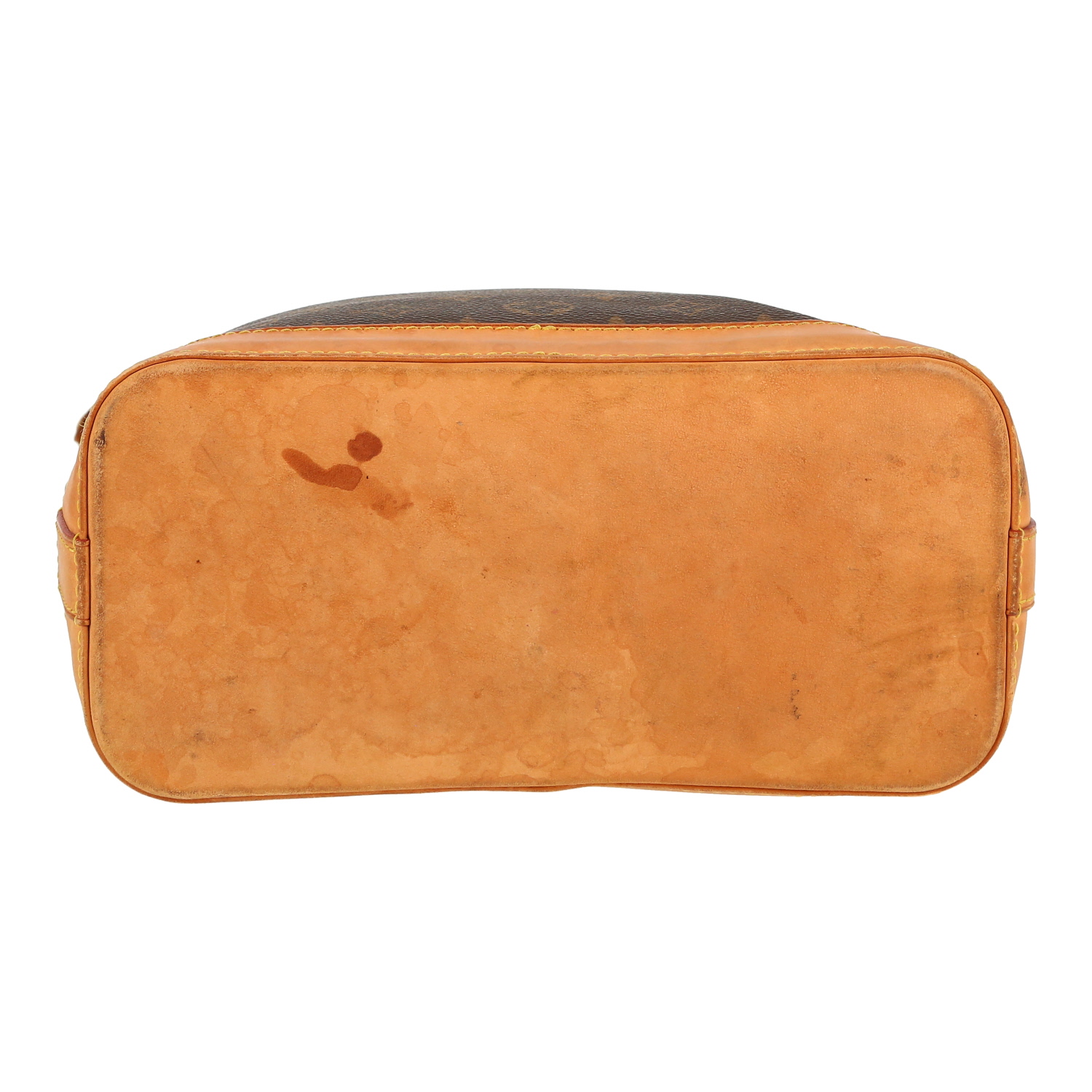 Bolso de mano Louis Vuitton  Lockit en lona Monogram marrón y cuero natural - Detail D1