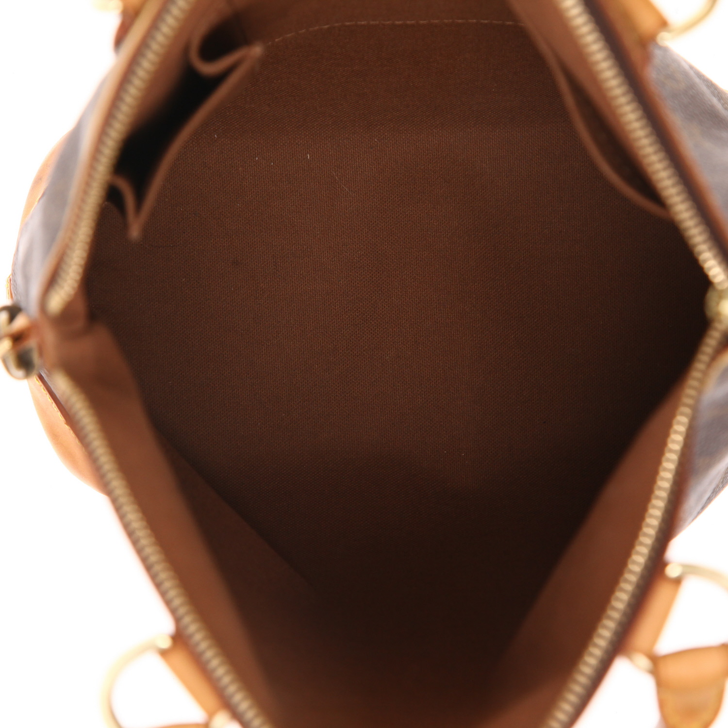 Borsa Louis Vuitton  Lockit in tela monogram marrone e pelle naturale - Detail D3