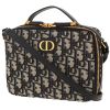 Dior  Box 30 Montaigne shoulder bag  in navy blue monogram canvas Oblique  and navy blue leather - 00pp thumbnail