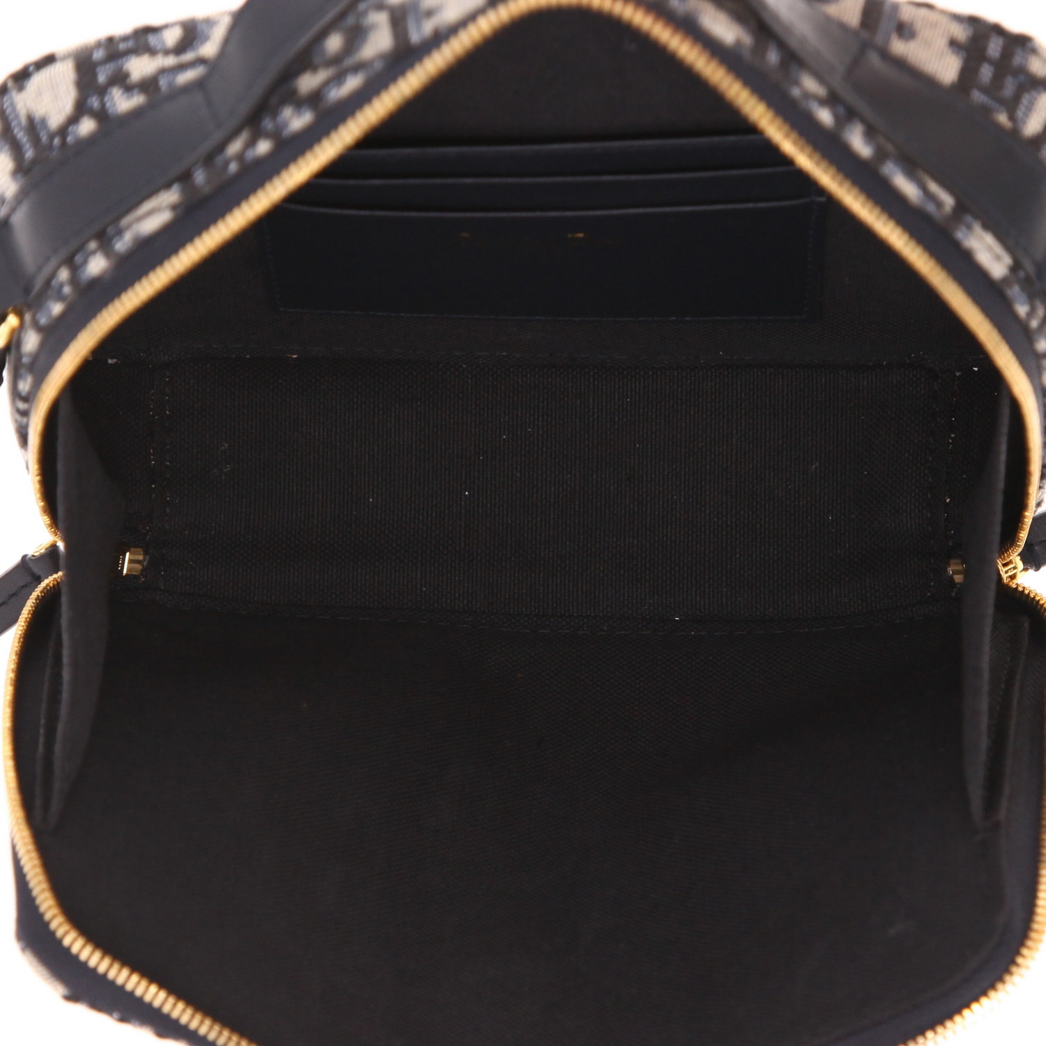 Dior Box 30 Montaigne shoulder bag in navy blue monogram canvas Oblique and navy blue leather - Detail D3