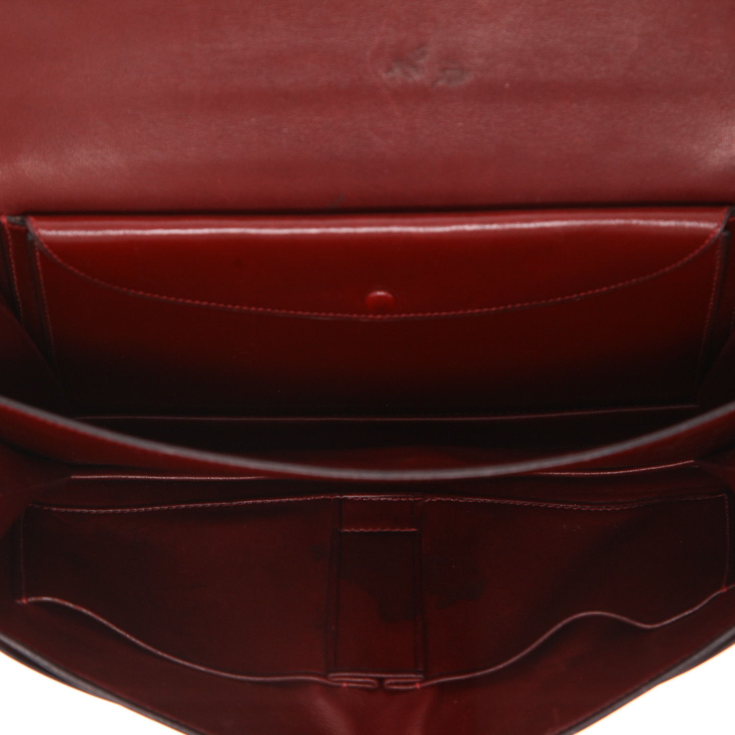 Bolso de mano Hermès  Ring en cuero box color burdeos - Detail D3