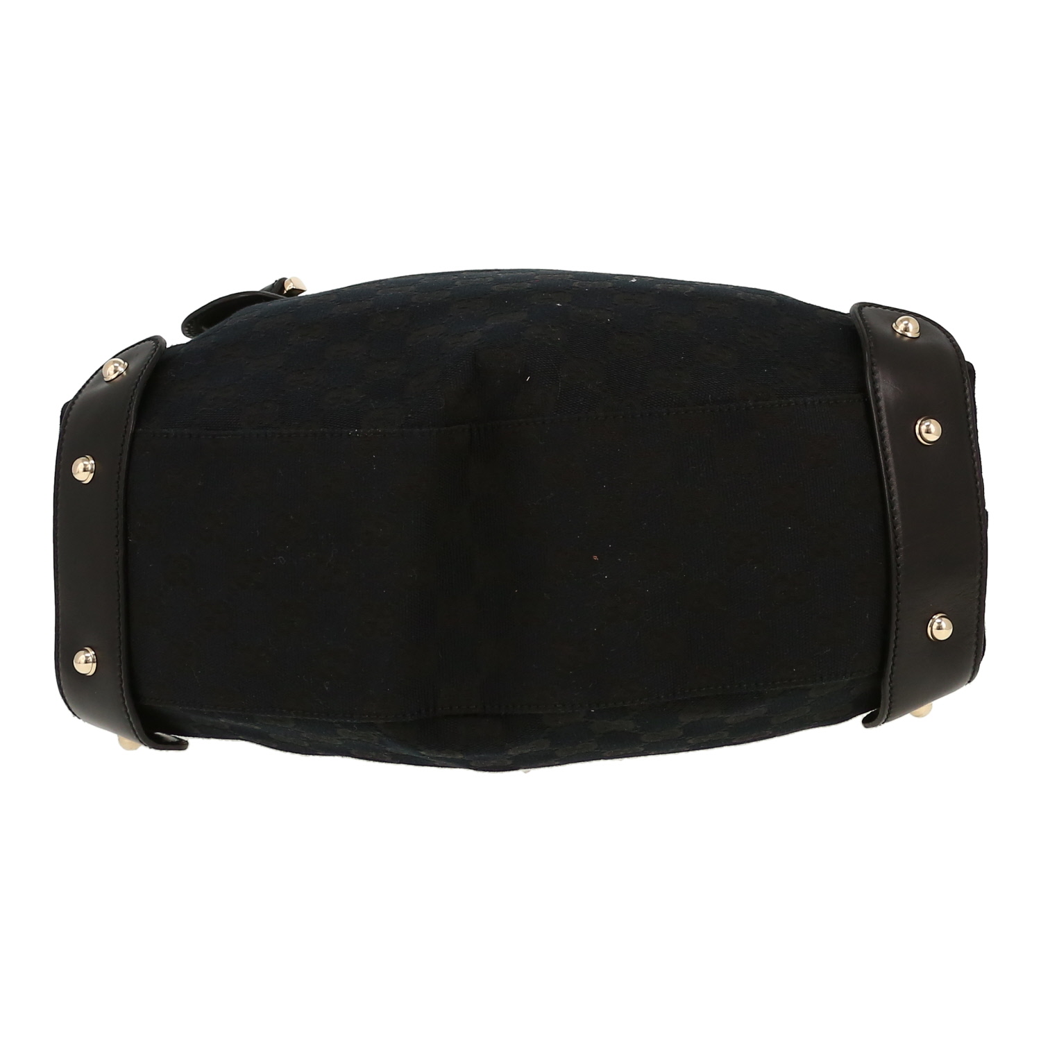 Gucci handbag in black "sûpreme GG" canvas and black leather - Detail D1