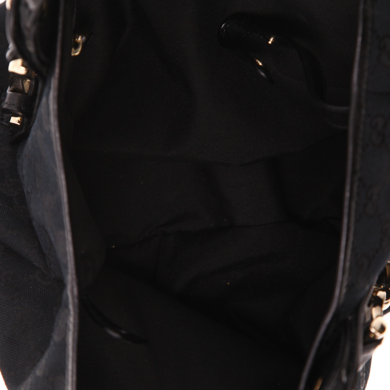 Gucci handbag in black "sûpreme GG" canvas and black leather - Detail D3
