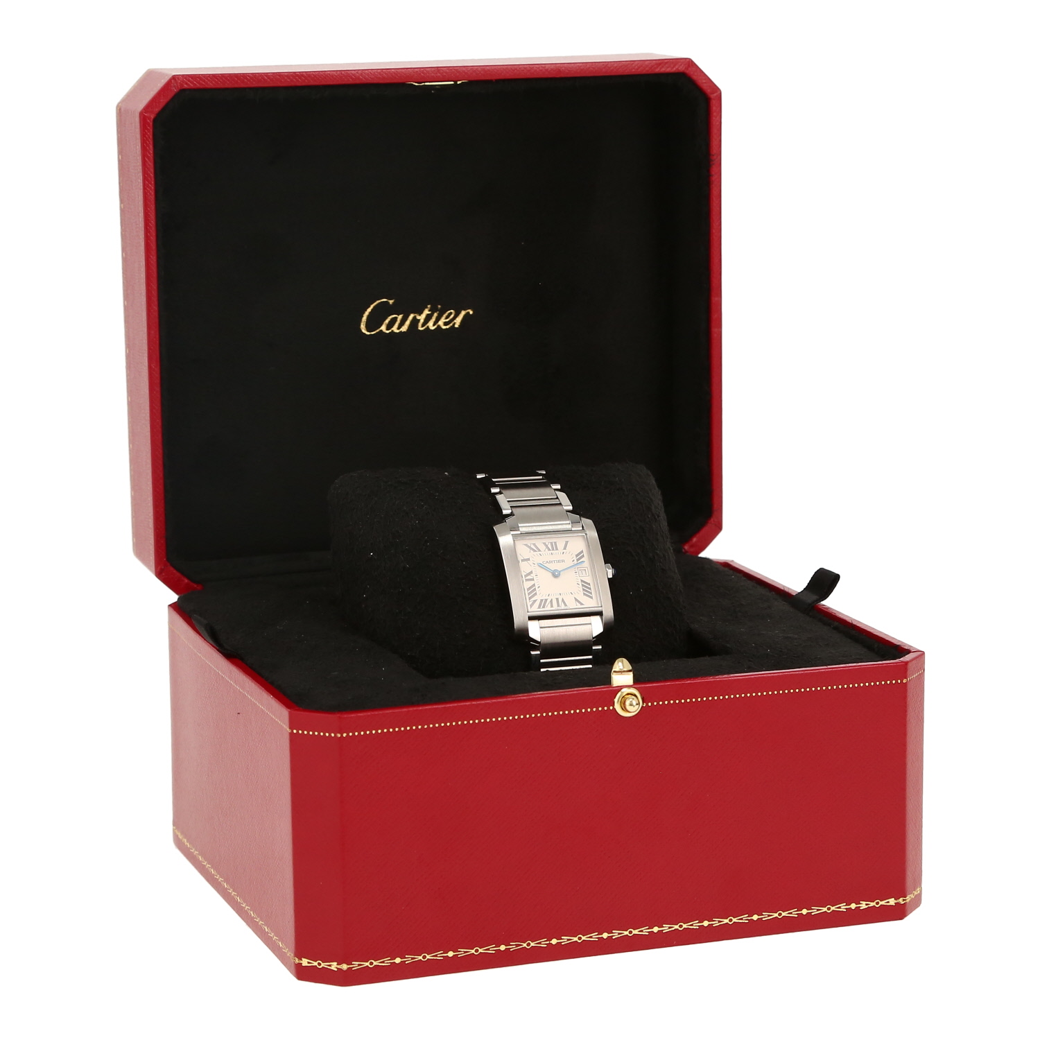 Cartier Tank Française  in stainless steel Ref: Cartier - 2465  Circa 2010 - Detail D2