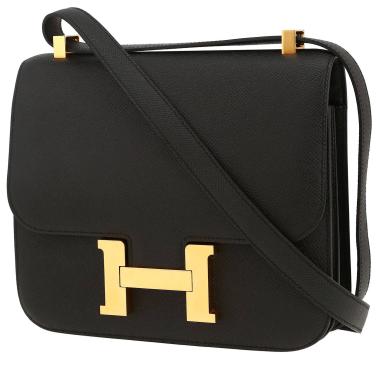 Sac à main Hermès  Constance en cuir epsom noir