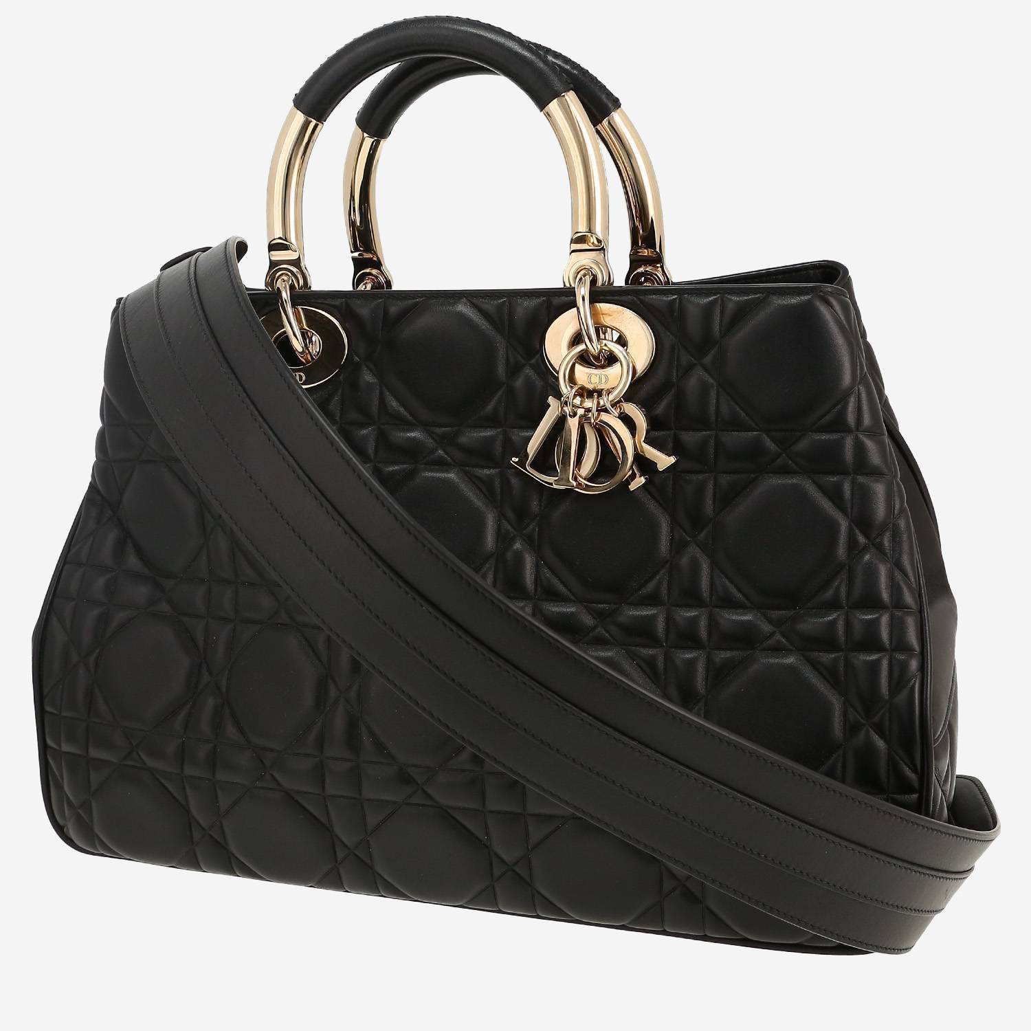Dior Lady 95.22 handbag in black leather cannage - 00pp