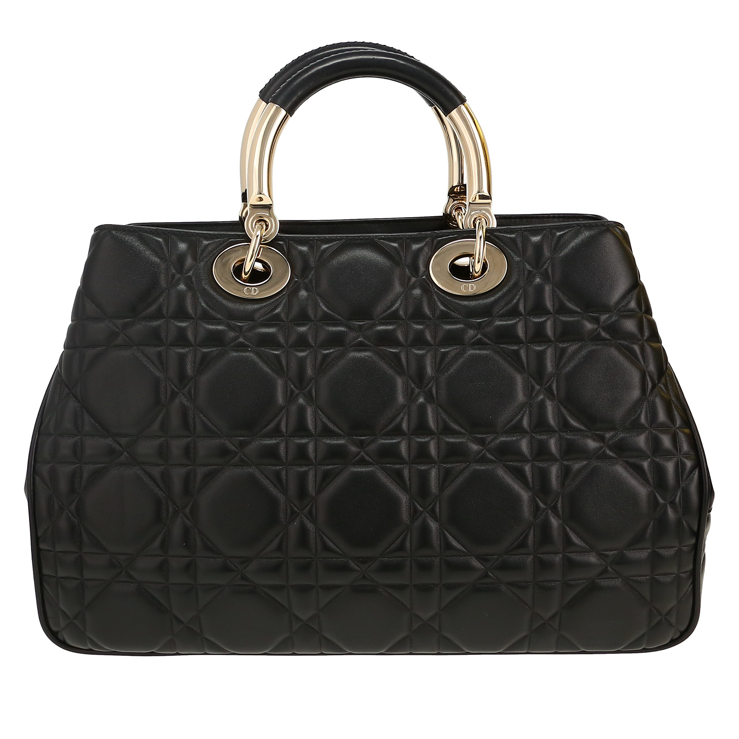 Dior Lady 95.22 handbag in black leather cannage - Detail D4