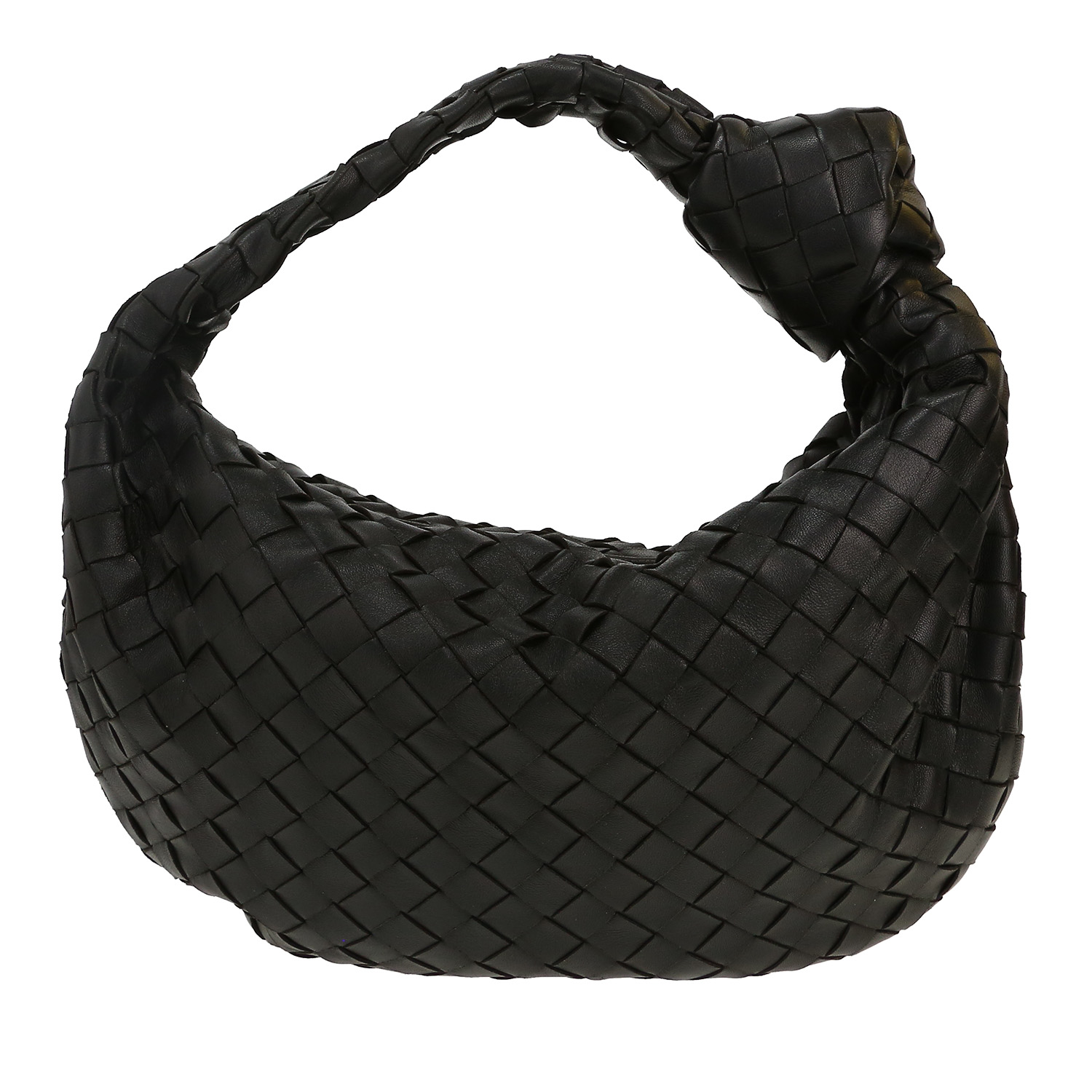 Sac à main Bottega Veneta  Jodie en cuir intrecciato noir - Detail D4