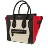 Sac à main Celine  Luggage Micro en toile beige et rouge et cuir noir - 00pp thumbnail