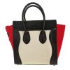 Celine  Luggage Micro handbag  in beige and red canvas  and black leather - Detail D4 thumbnail