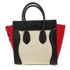 Sac à main Celine  Luggage Micro en toile beige et rouge et cuir noir - Detail D4 thumbnail