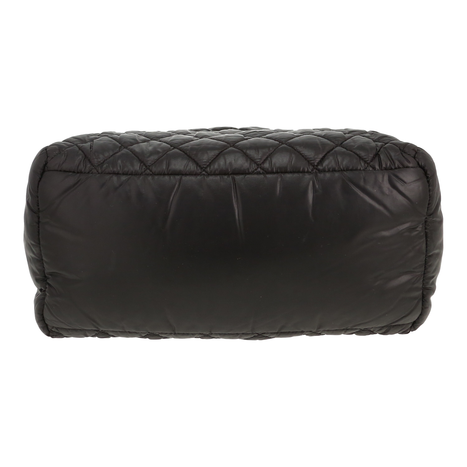 Chanel  Coco Cocoon small model  handbag  in black quilted canvas  and black leather - Detail D1
